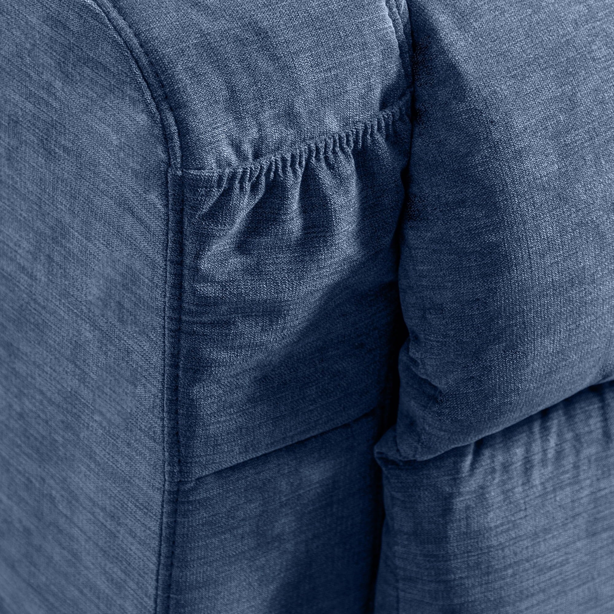 Fauteuil inclinable électrique bleu avec chauffage, massage et ports USB