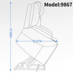 Fauteuil inclinable électrique bleu avec massage, chauffage et porte-gobelets