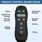 Fauteuil inclinable bleu avec massage par vibrations à 8 points, chauffage lombaire, deux ports USB et porte-gobelets en acier inoxydable