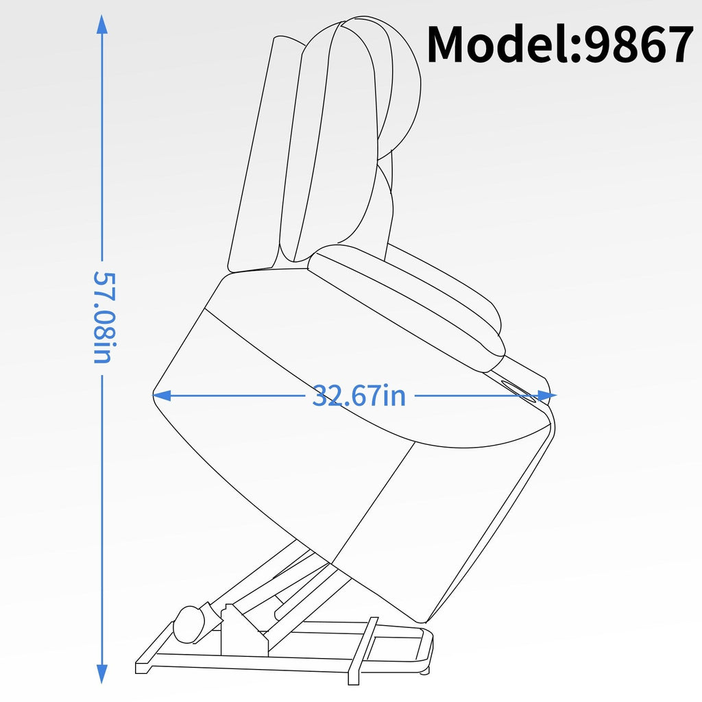 Fauteuil inclinable bleu avec massage par vibrations à 8 points, chauffage lombaire, deux ports USB et porte-gobelets en acier inoxydable