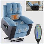 Fauteuil inclinable bleu avec chauffage, massage et design moderne