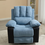 Fauteuil inclinable bleu avec chauffage, massage et design moderne
