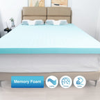 Matelas en éponge bleu à rebond lent avec housse de matelas