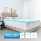 Matelas en éponge bleu à rebond lent avec housse de matelas