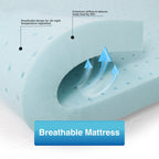 Matelas en éponge bleu à rebond lent avec housse de matelas