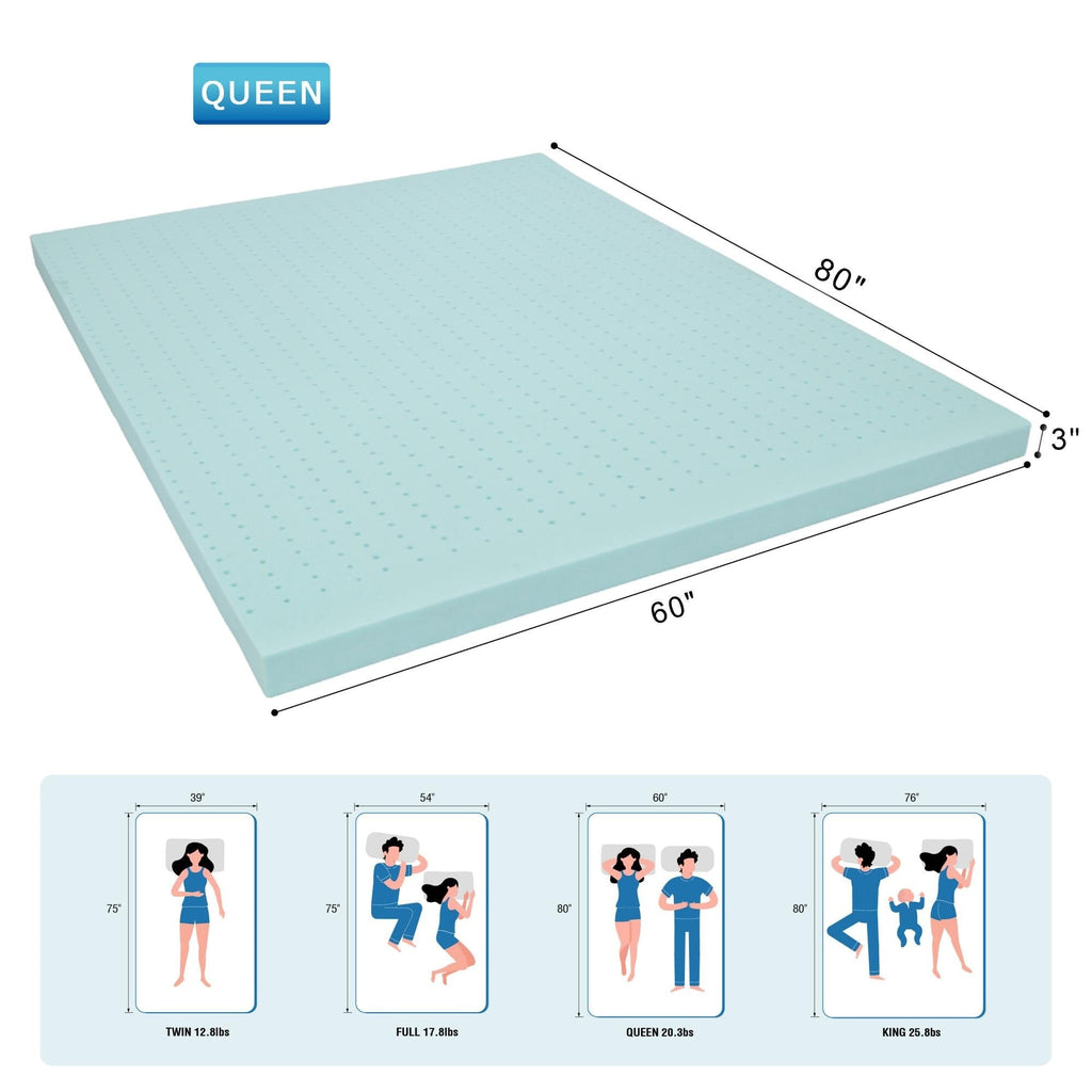 Matelas en éponge bleu à rebond lent avec housse de matelas