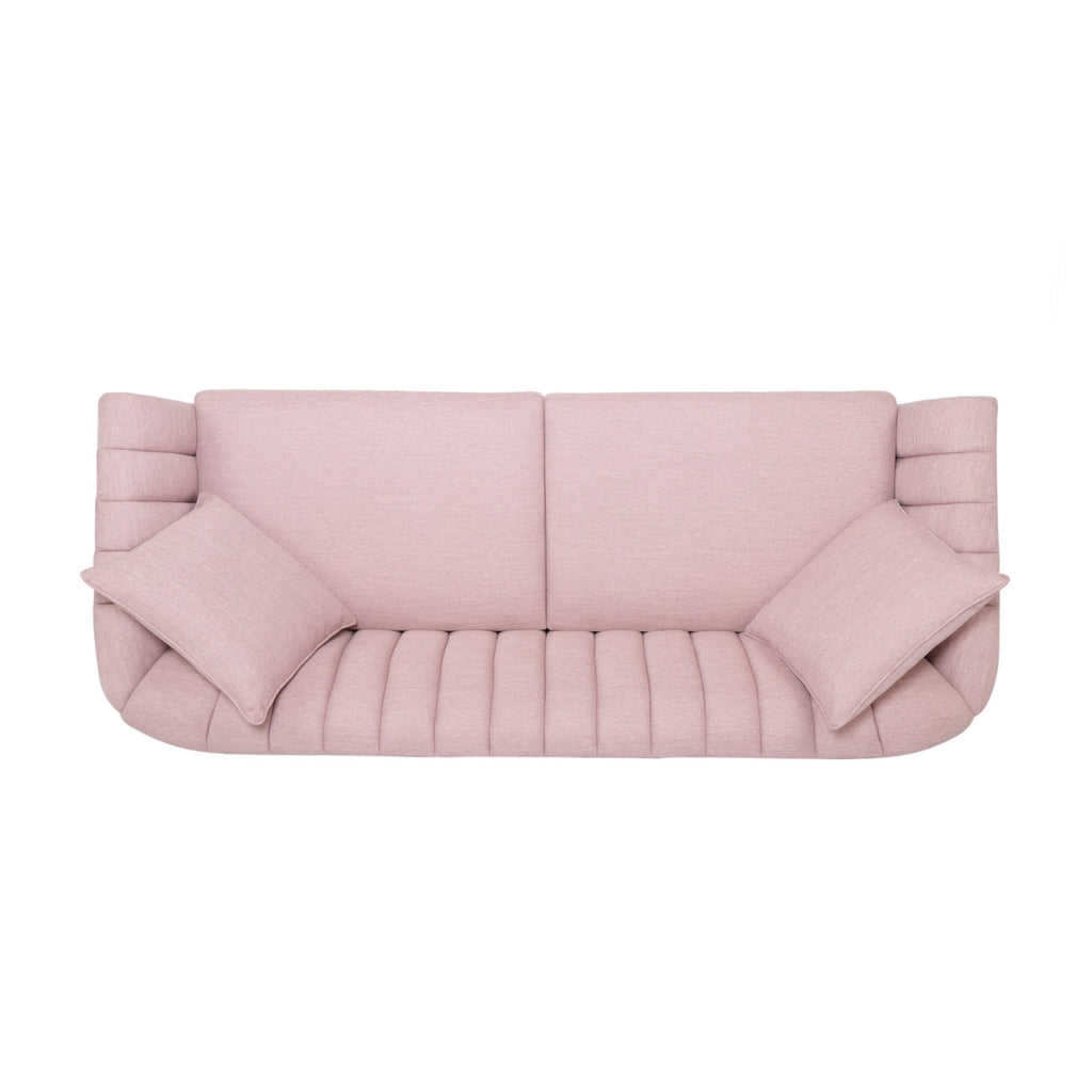 Canapé 3 places Blush Modern 84,5 avec pieds en bois et coussins pour le salon