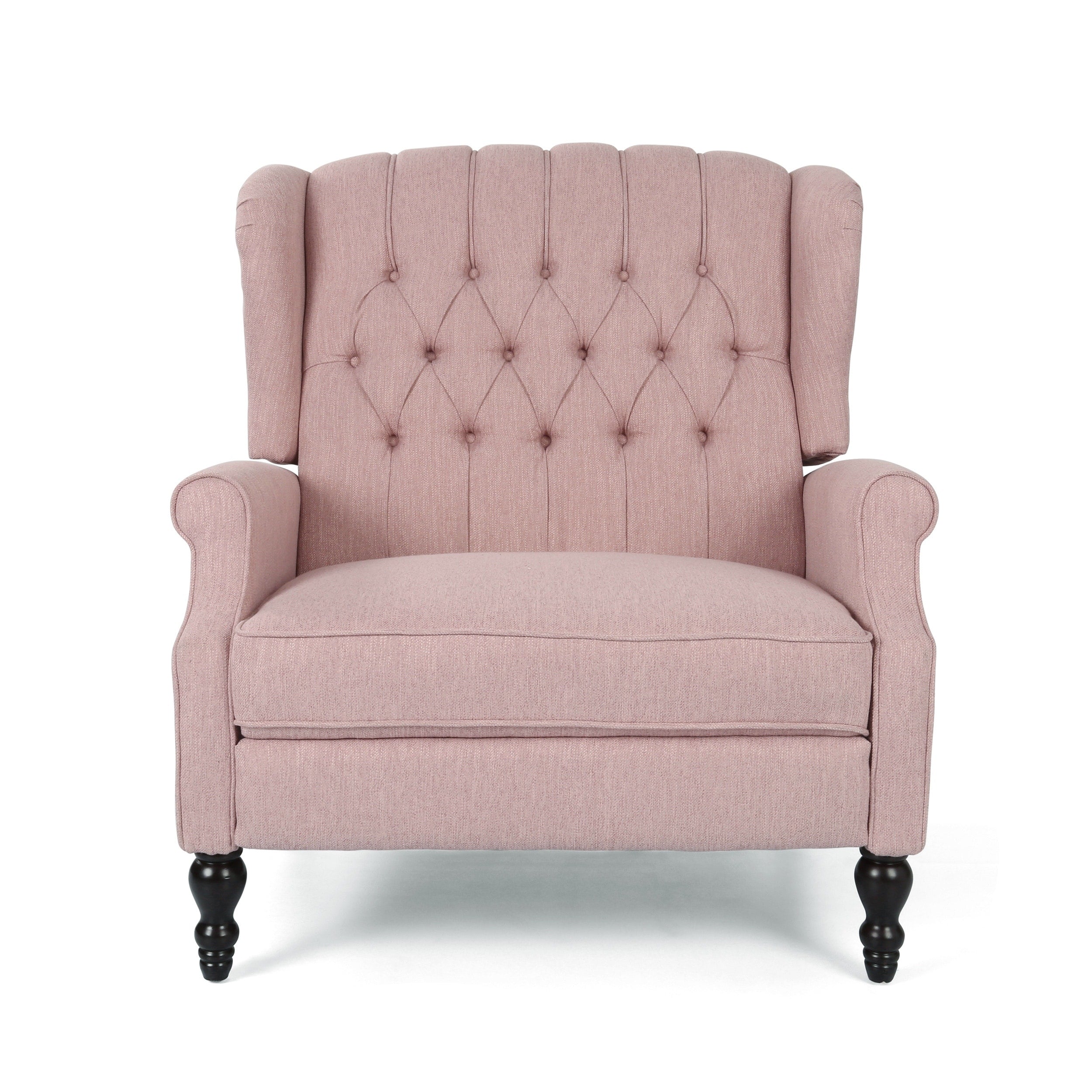 Fauteuil inclinable rembourré surdimensionné Blush avec repose-pieds, dossier capitonné et clous décoratifs