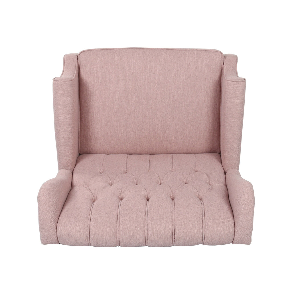 Fauteuil inclinable rembourré surdimensionné Blush avec repose-pieds, dossier capitonné et clous décoratifs