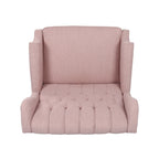 Fauteuil inclinable rembourré surdimensionné Blush avec repose-pieds, dossier capitonné et clous décoratifs