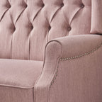 Fauteuil inclinable rembourré surdimensionné Blush avec repose-pieds, dossier capitonné et clous décoratifs