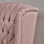 Fauteuil inclinable rembourré surdimensionné Blush avec repose-pieds, dossier capitonné et clous décoratifs