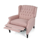 Fauteuil inclinable rembourré surdimensionné Blush avec repose-pieds, dossier capitonné et clous décoratifs