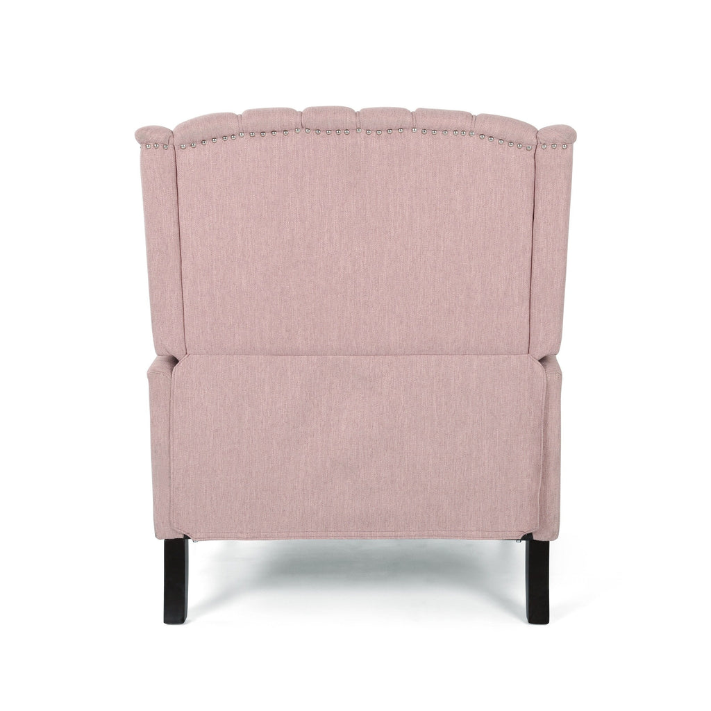 Fauteuil inclinable rembourré surdimensionné Blush avec repose-pieds, dossier capitonné et clous décoratifs