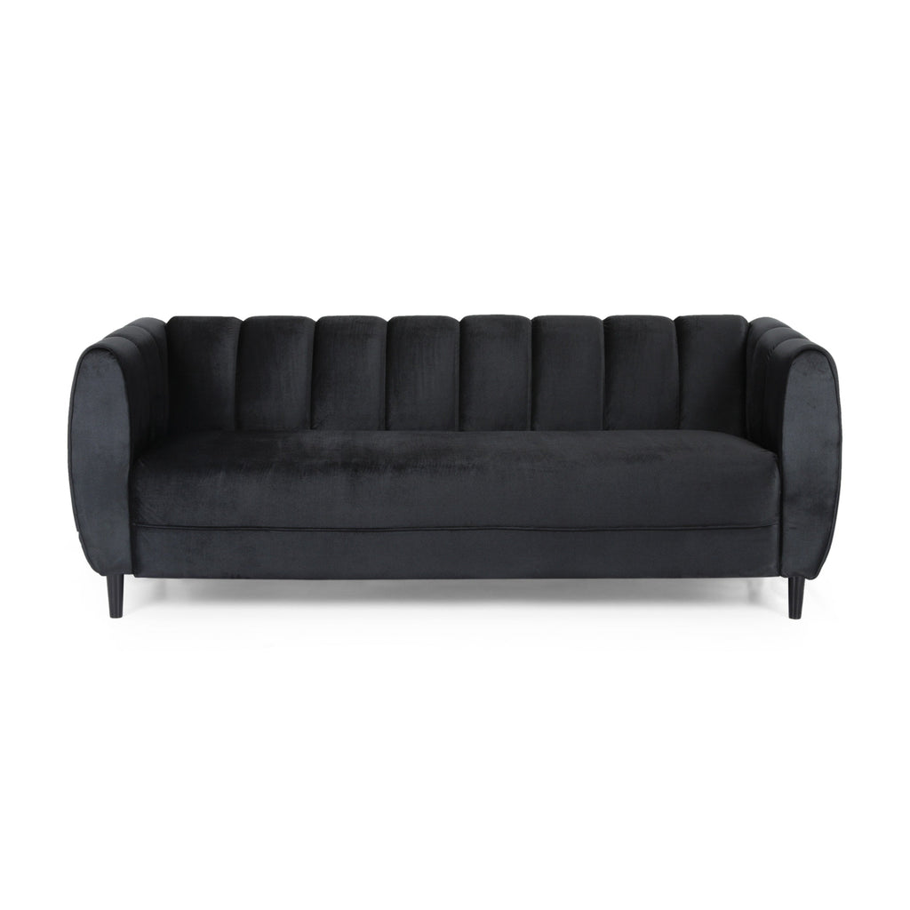 Canapé 3 places Bobran en velours moderne par Christopher Knight Home - 30,00 P x 83,25 L x 30,25 H