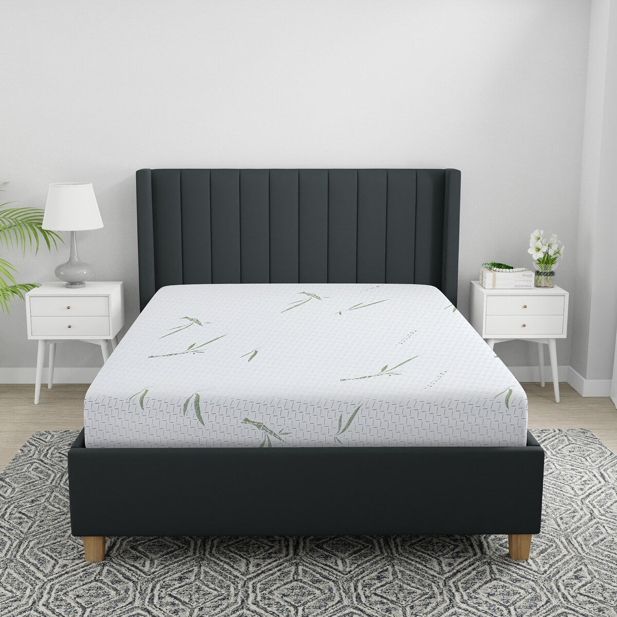 Matelas Bodipedic Naturals double couche en mousse à mémoire de forme de 10 pouces avec housse en rayonne de bambou
