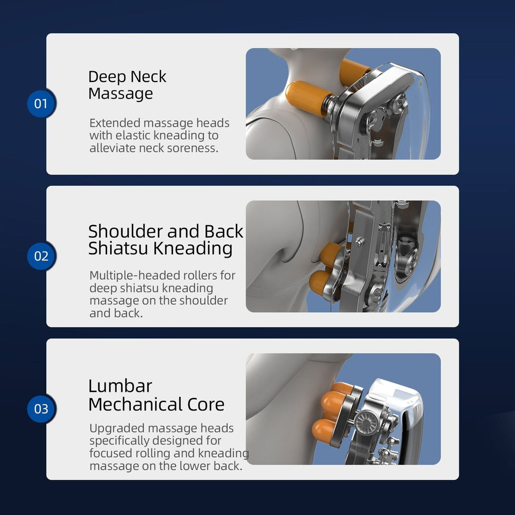 Fauteuil de massage corporel à gravité zéro, 20 airbags, chauffage, télécommande LCD, 8 rouleaux, 5 modes et techniques de massage