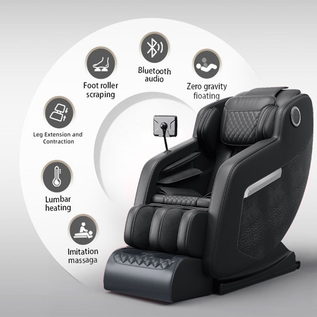 Fauteuil de massage corporel à gravité zéro, 20 airbags, chauffage, télécommande LCD, 8 rouleaux, 5 modes et techniques de massage