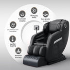 Fauteuil de massage corporel à gravité zéro, 20 airbags, chauffage, télécommande LCD, 8 rouleaux, 5 modes et techniques de massage