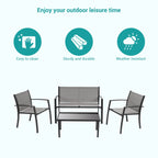 Ensembles de meubles de patio 4 pièces Bonosuki Ensembles de bistrot en textilène