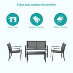 Ensembles de meubles de patio 4 pièces Bonosuki Ensembles de bistrot en textilène