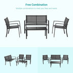 Ensembles de meubles de patio 4 pièces Bonosuki Ensembles de bistrot en textilène