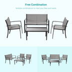 Ensembles de meubles de patio 4 pièces Bonosuki Ensembles de bistrot en textilène