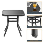 Ensemble de bistrot d'extérieur Bonosuki 3 pièces avec chaises à bascule et table d'appoint