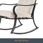 Ensemble de bistrot d'extérieur Bonosuki 3 pièces avec chaises à bascule et table d'appoint