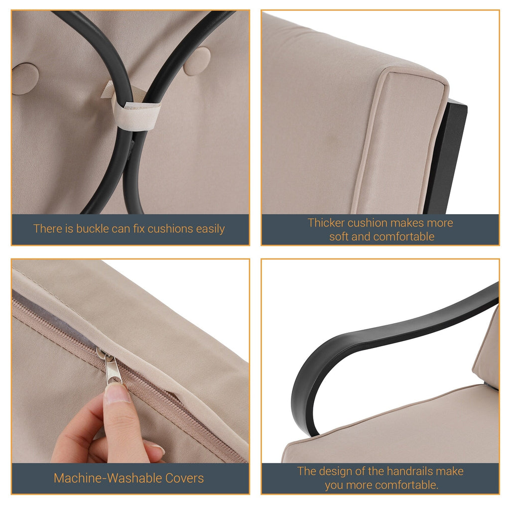 Ensemble de bistrot d'extérieur Bonosuki 3 pièces avec chaises à bascule et table d'appoint