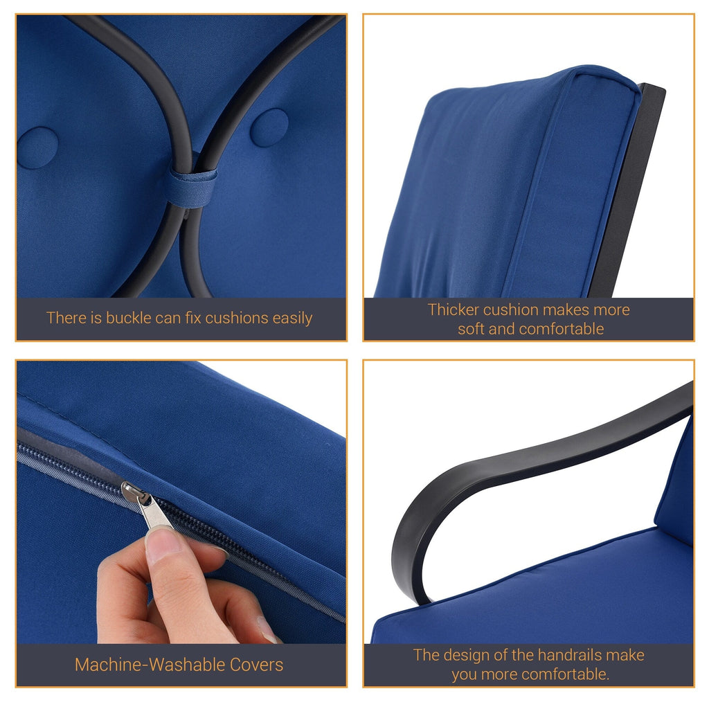 Ensemble de bistrot d'extérieur Bonosuki 3 pièces avec chaises à bascule et table d'appoint