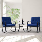 Ensemble de bistrot d'extérieur Bonosuki 3 pièces avec chaises à bascule et table d'appoint