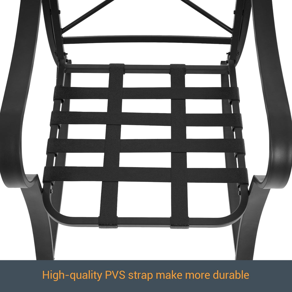 Ensemble de bistrot d'extérieur Bonosuki 3 pièces avec chaises à bascule et table d'appoint