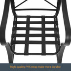 Ensemble de bistrot d'extérieur Bonosuki 3 pièces avec chaises à bascule et table d'appoint