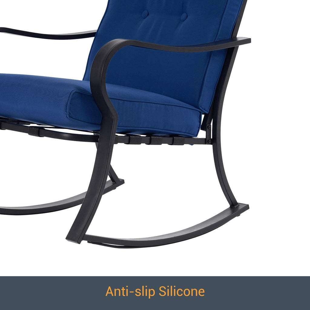 Ensemble de bistrot d'extérieur Bonosuki 3 pièces avec chaises à bascule et table d'appoint