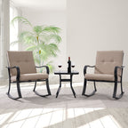 Ensemble de bistrot d'extérieur Bonosuki 3 pièces avec chaises à bascule et table d'appoint