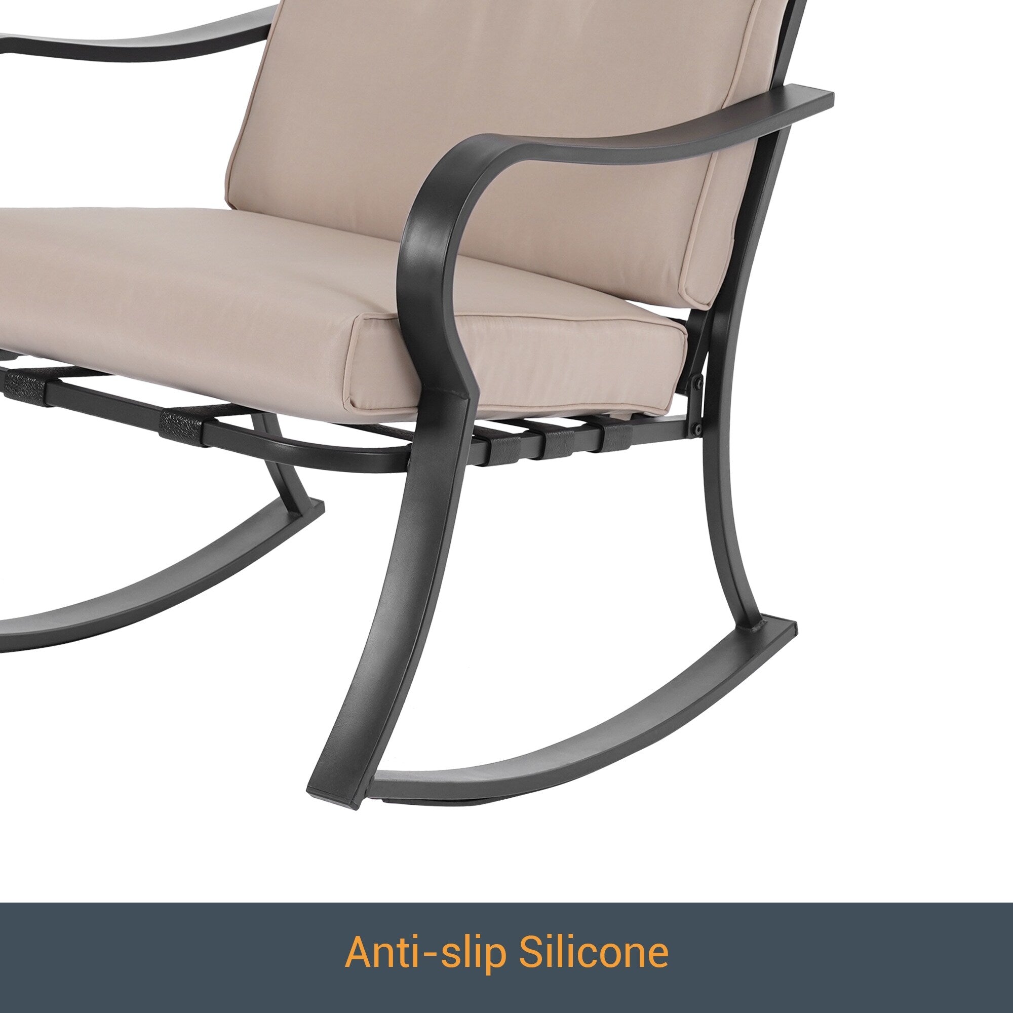 Ensemble de bistrot d'extérieur Bonosuki 3 pièces avec chaises à bascule et table d'appoint