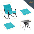 Ensemble de bistrot d'extérieur Bonosuki 3 pièces avec chaises à bascule et table d'appoint