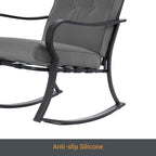 Ensemble de bistrot d'extérieur Bonosuki 3 pièces avec chaises à bascule et table d'appoint