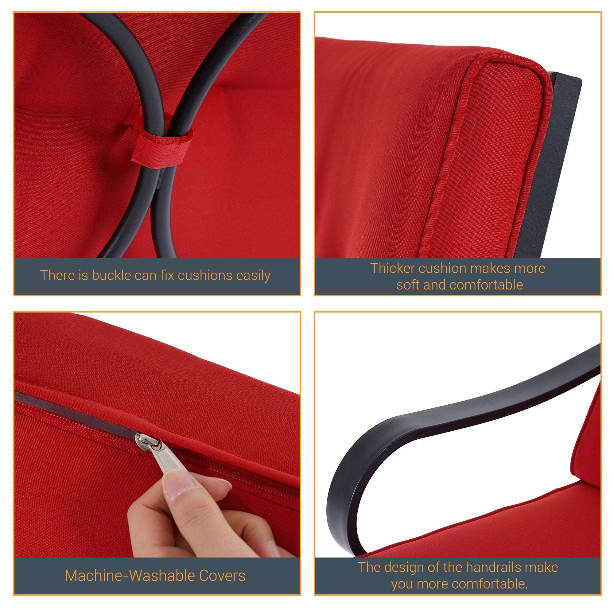 Ensemble de bistrot d'extérieur Bonosuki 3 pièces avec chaises à bascule et table d'appoint