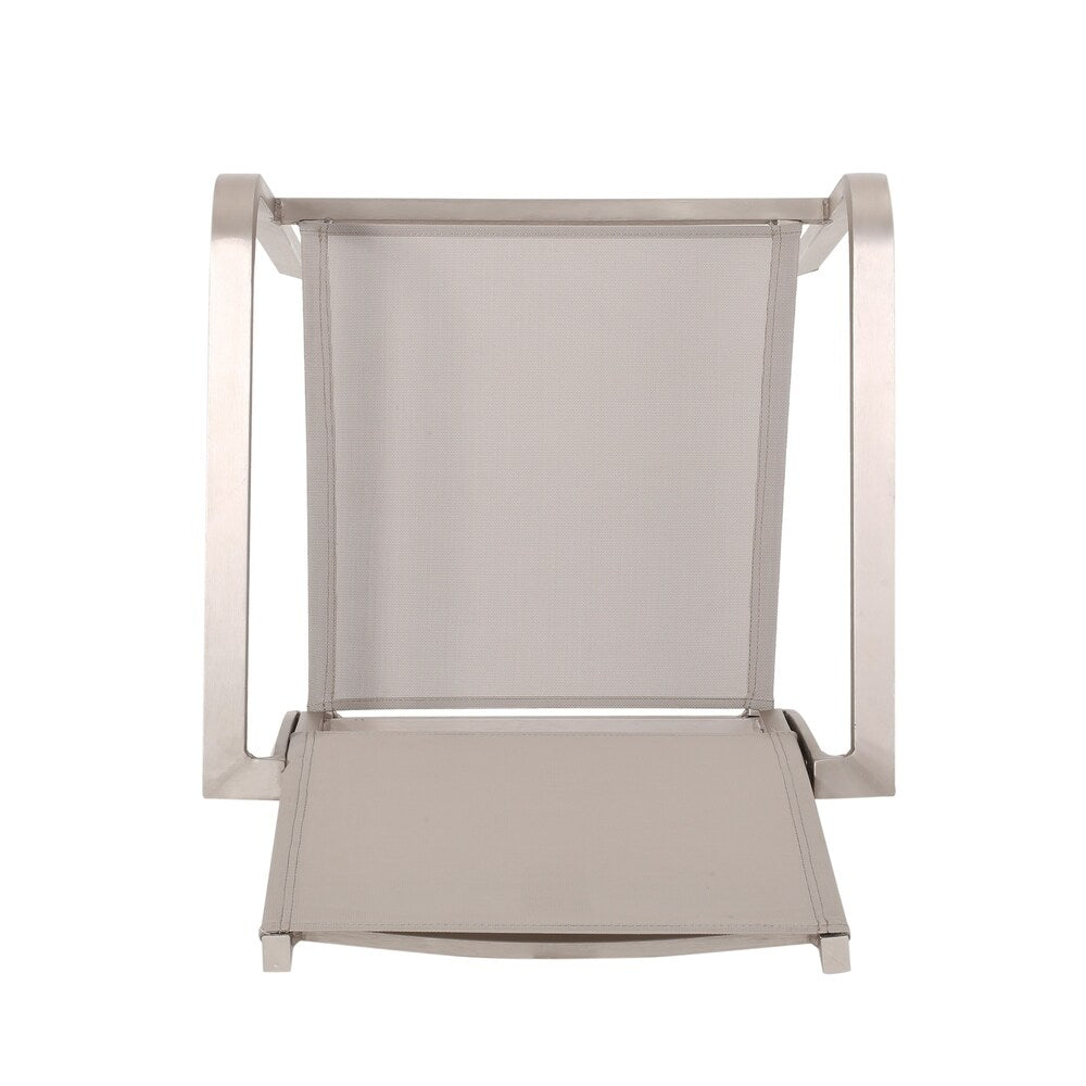 Ensemble de salle à manger d'extérieur moderne Boris 4 places en aluminium avec plateau en imitation bois par Christopher Knight Home