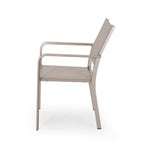 Ensemble de salle à manger d'extérieur moderne Boris 4 places en aluminium avec plateau en imitation bois par Christopher Knight Home