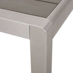 Ensemble de salle à manger d'extérieur moderne Boris 4 places en aluminium avec plateau en imitation bois par Christopher Knight Home