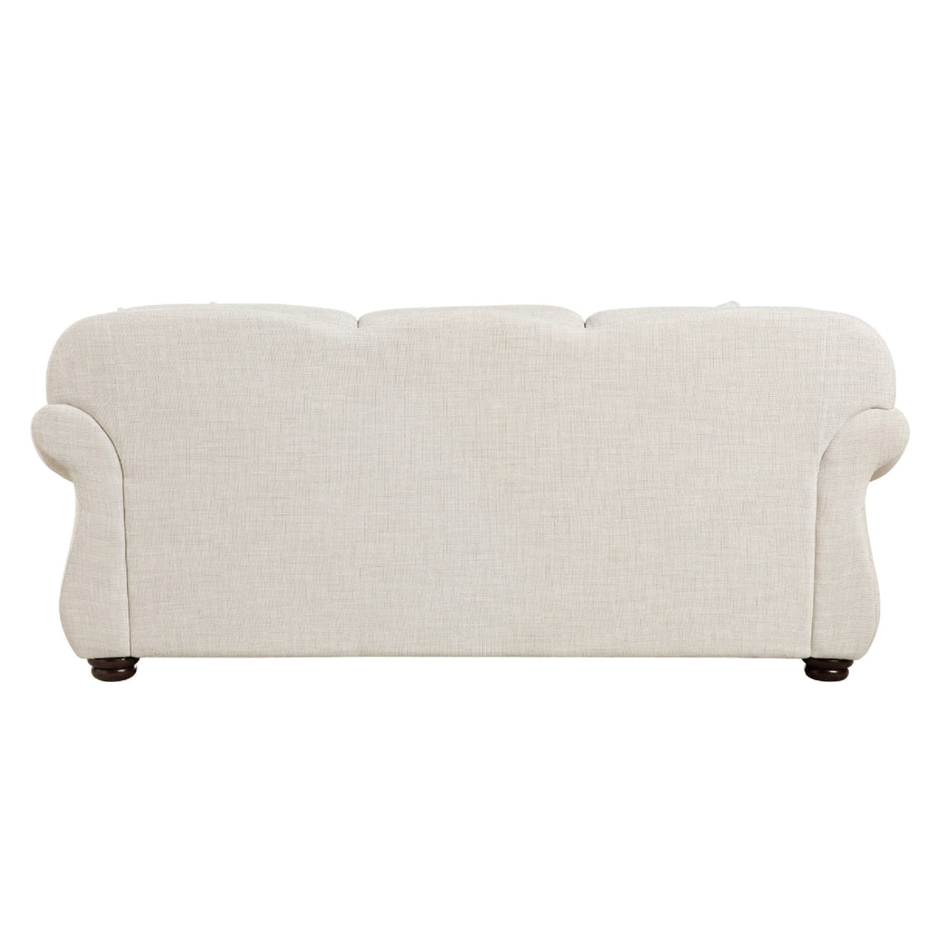 Canapé Boro avec 4 coussins décoratifs, 85 pouces, tissu beige moelleux