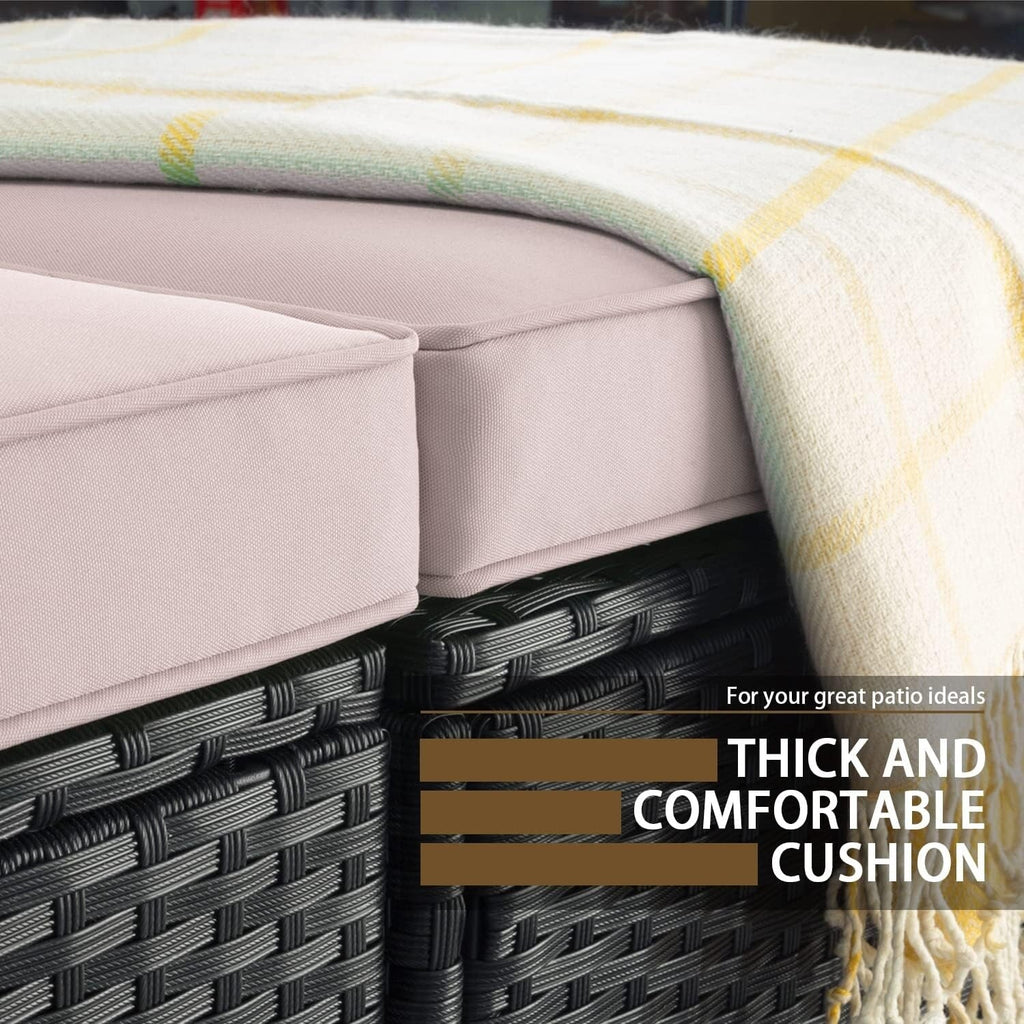 Ensemble de meubles de jardin Bossin 5 pièces, canapé de patio, ensemble de conversation extérieur intérieur en osier avec table