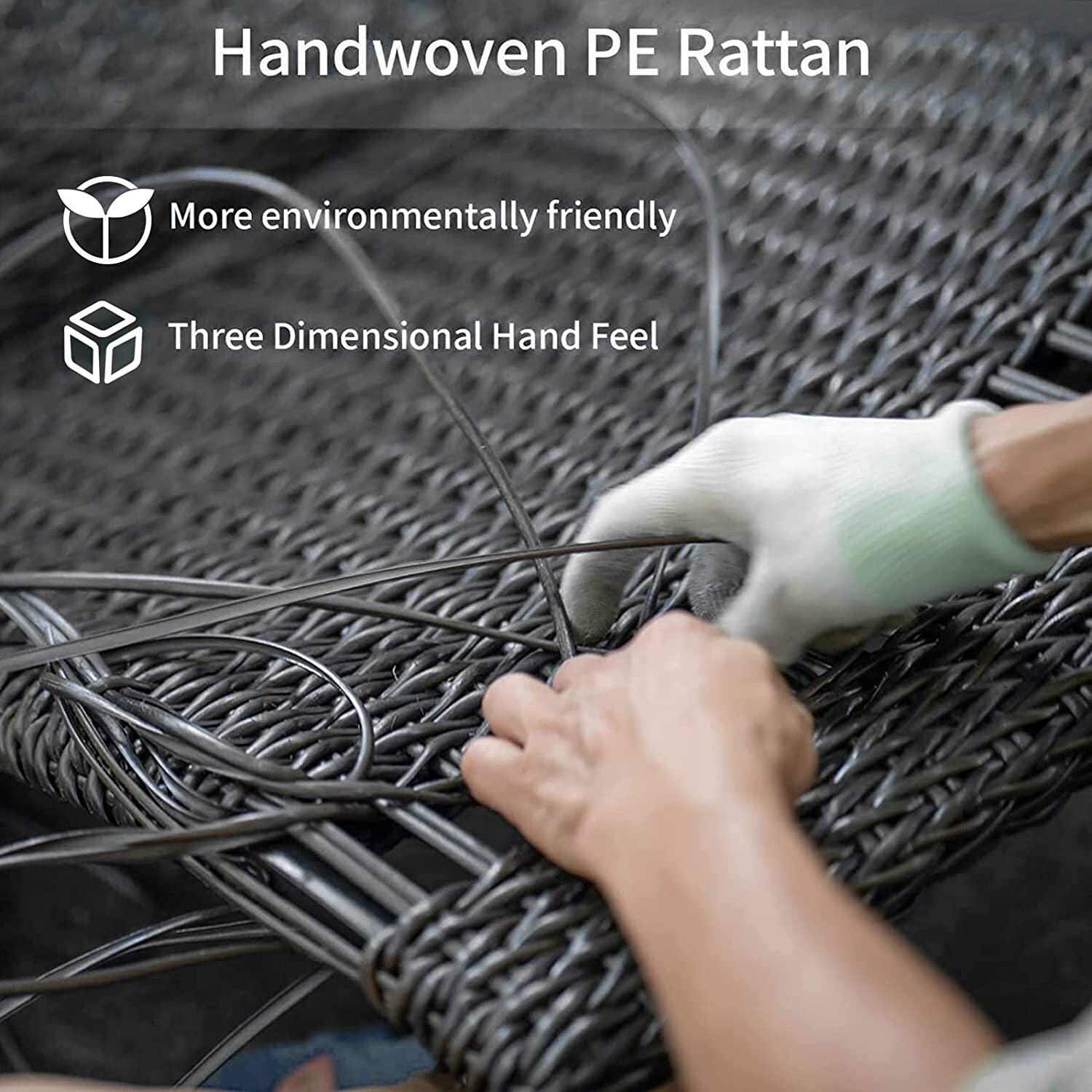 Ensemble de meubles de jardin Bossin 5 pièces, canapé de patio, ensemble de conversation extérieur intérieur en osier avec table