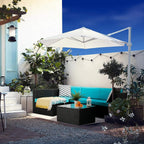 Ensemble de meubles de jardin Bossin 5 pièces, canapé de patio, ensemble de conversation extérieur intérieur en osier avec table