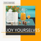 Ensemble de meubles de jardin Bossin 7 pièces, canapé d'extérieur sectionnel, canapé en rotin avec coussins lavables et table en verre