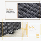 Ensemble de meubles de jardin Bossin 7 pièces, canapé d'extérieur sectionnel, canapé en rotin avec coussins lavables et table en verre