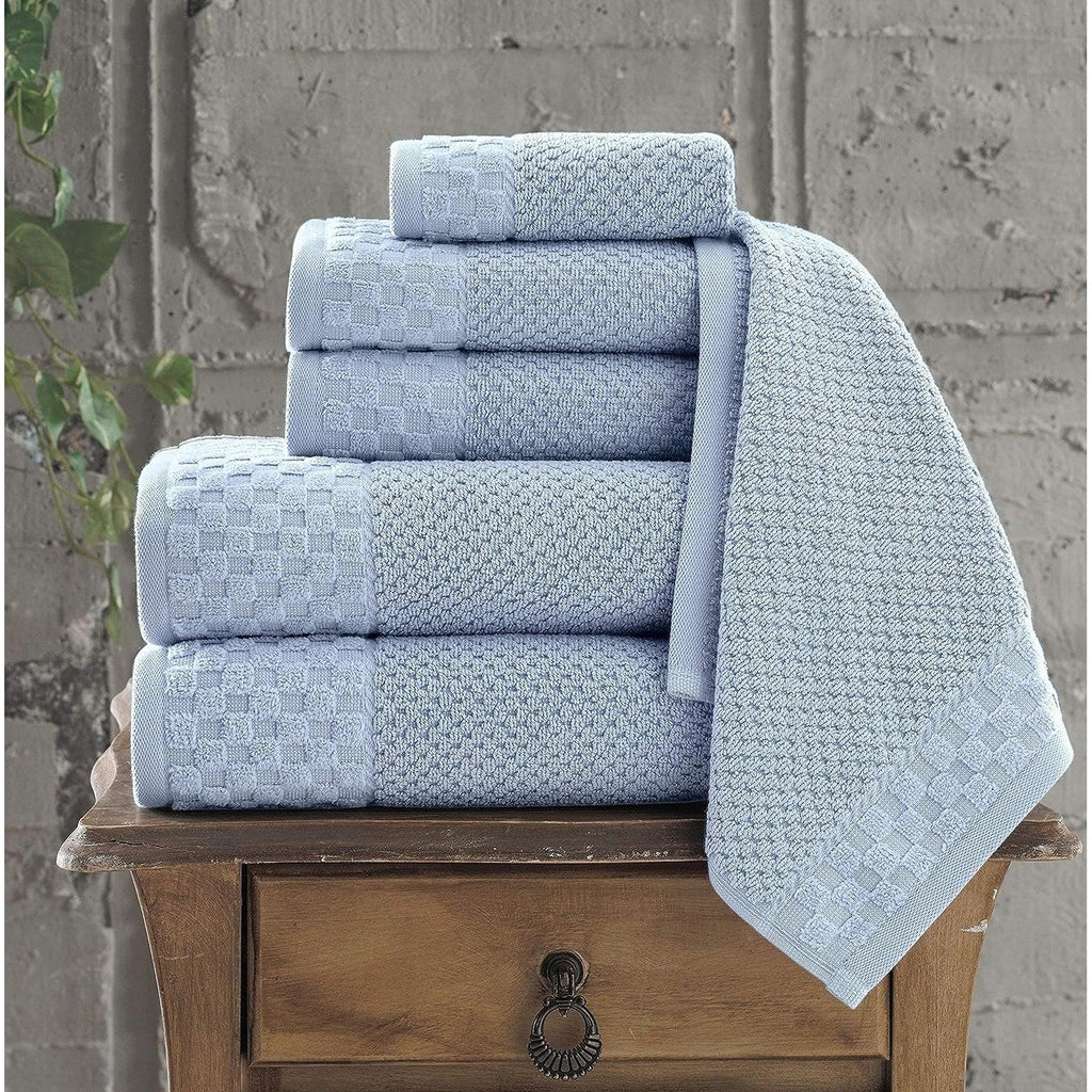 Collection de serviettes Boston en coton turc, luxueuses et douces, 2 grandes serviettes de bain, 2 débarbouillettes et 2 essuie-mains (lot de 6)